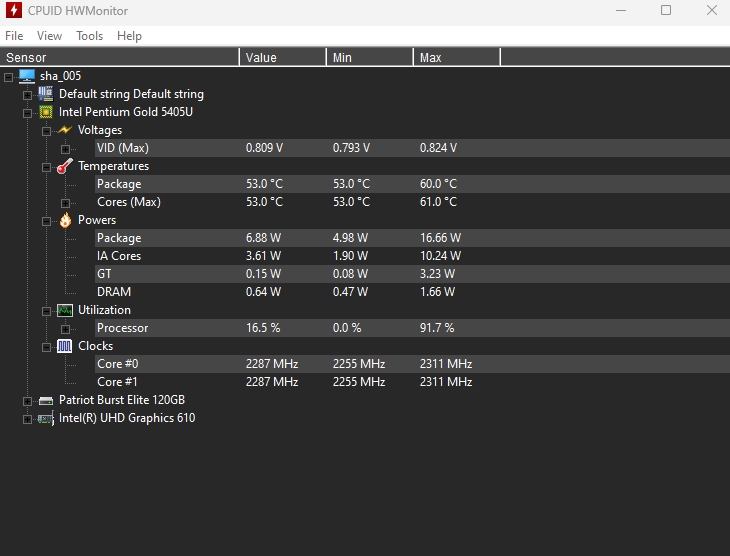 Check thrid party software CPU Temperature - HW Monitor